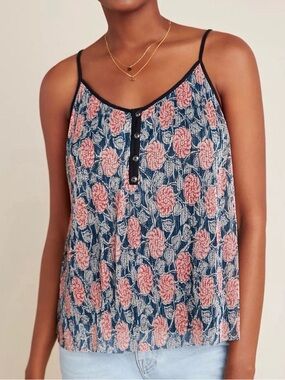 Maeve by Anthropologie spaghetti strap sheer top